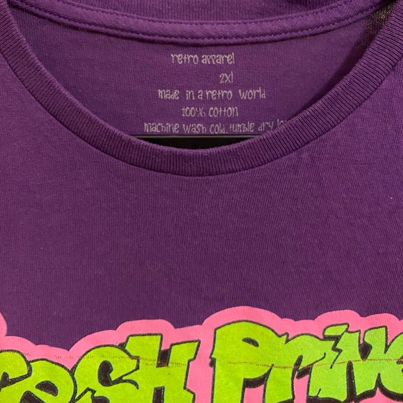 Retro 90s Fresh Prince Will Smith Purple Neon Green Tee - Picture 4 of 5